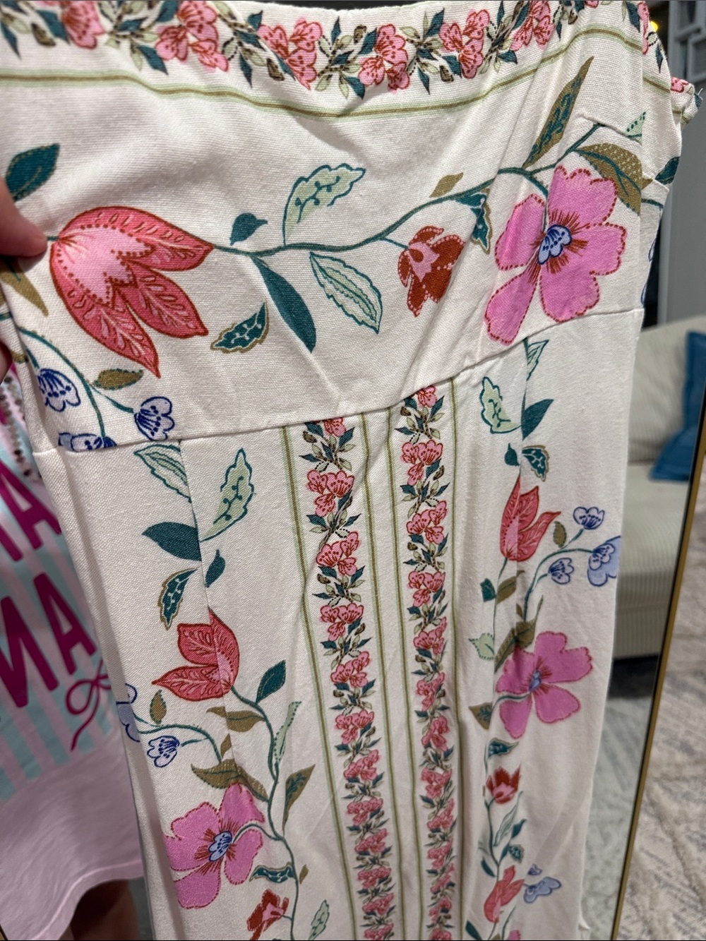 Women's Cream Floral Maxi Dress - Picture 2 of 4